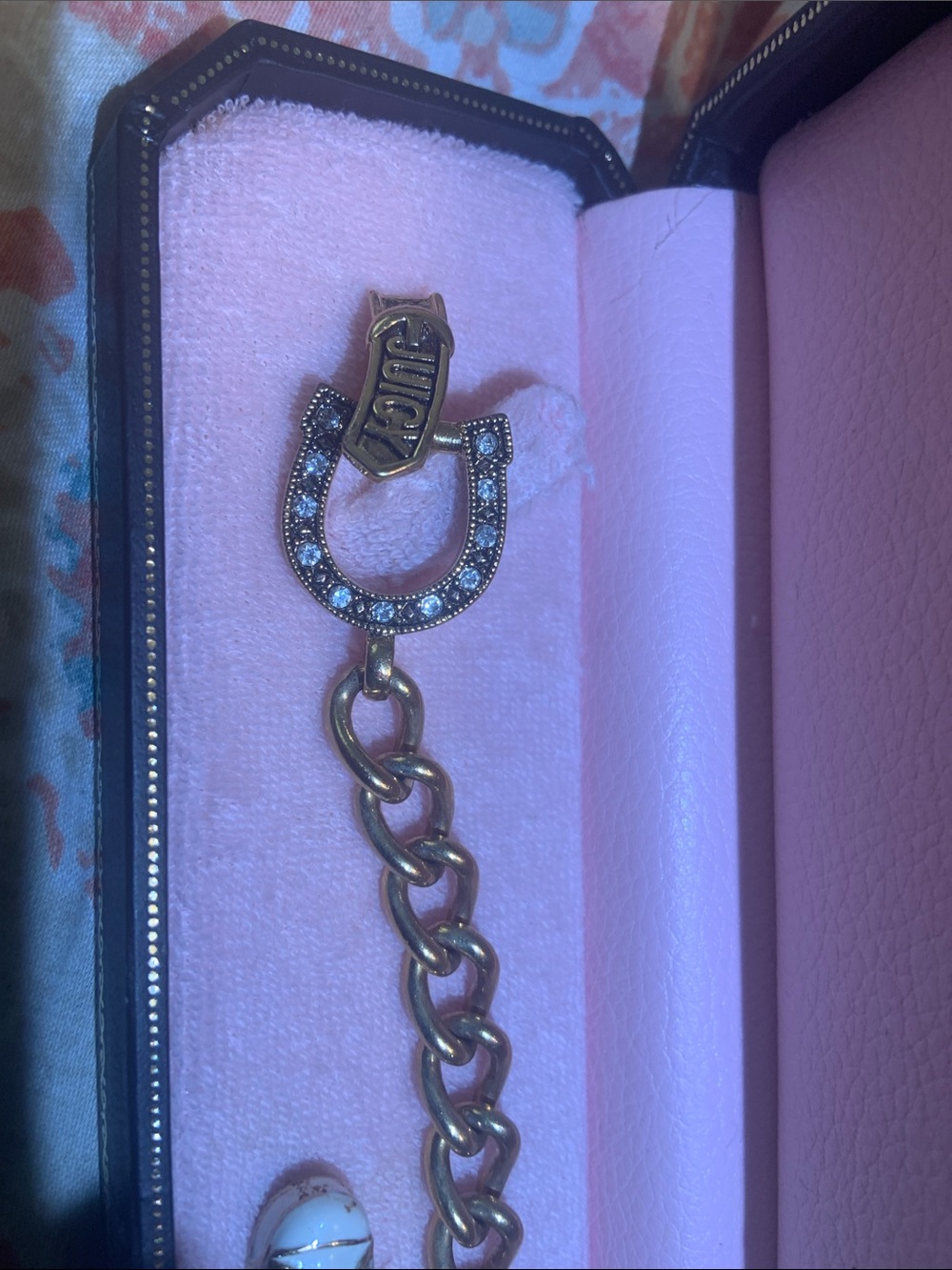 Juicy Couture Gold-Tone Charm Bracelet with Pink Megaphone & White Sneaker - Picture 6 of 13